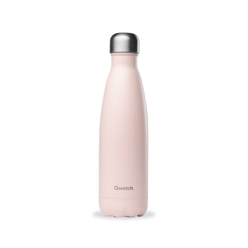 Bottle, Thermal Stainless-Steel - Pink - 500 ml Qwetch Dishes and Cutlery  Available on Yumibio.com