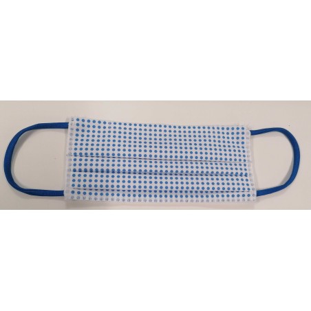 Mascherina Bianco Pois Blu Boccadamo Les éponges et les Accessoires   Disponible sur Yumibio.com