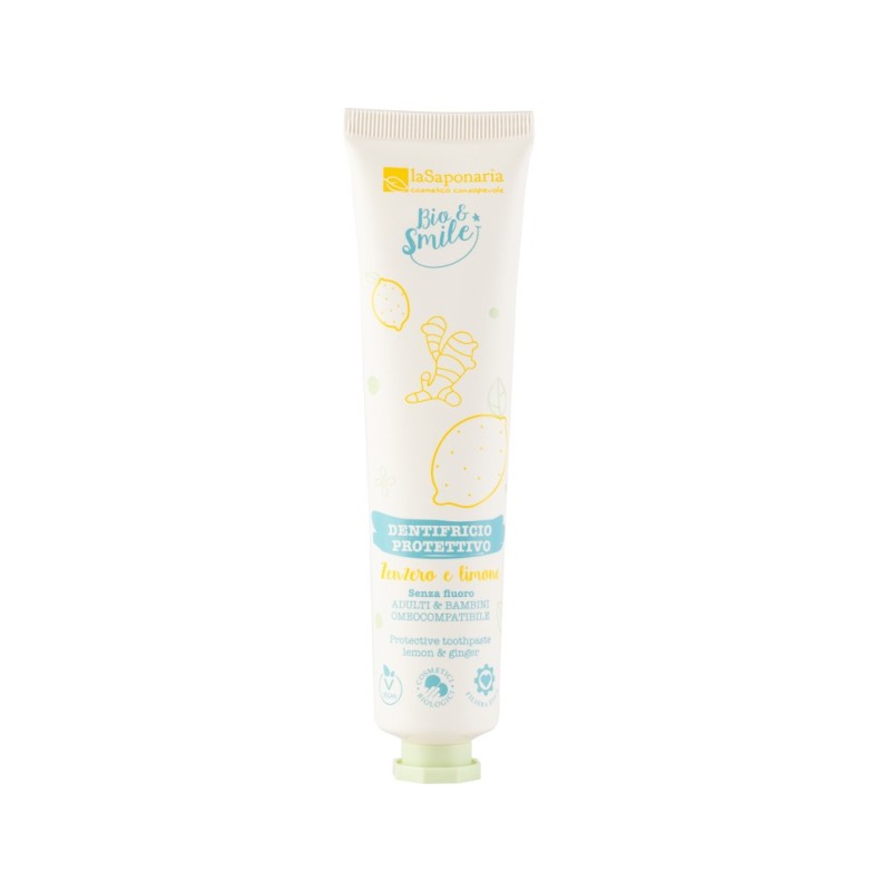 Toothpaste Protective - Lemon and Ginger La Saponaria Toothpaste  Available on Yumibio.com