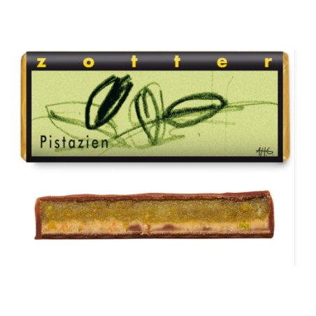 Zotter  Cioccolato al Latte con Pistacchi e Marzapane  Cioccolato