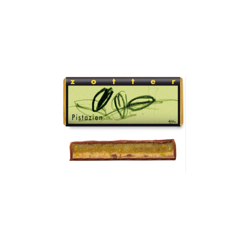 Zotter  Cioccolato al Latte con Pistacchi e Marzapane  Cioccolato