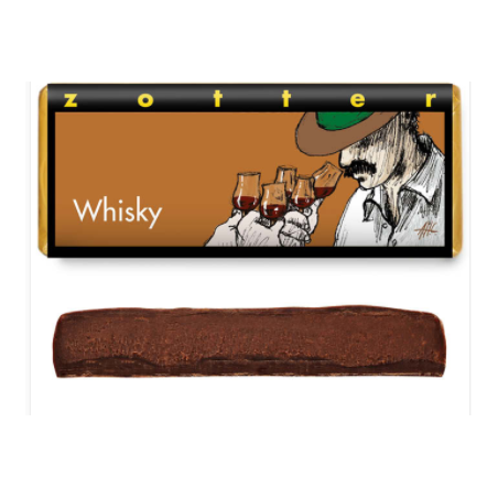 Dark Chocolate Snack with Whiskey Cream Zotter Cioccolato  Available on Yumibio.com