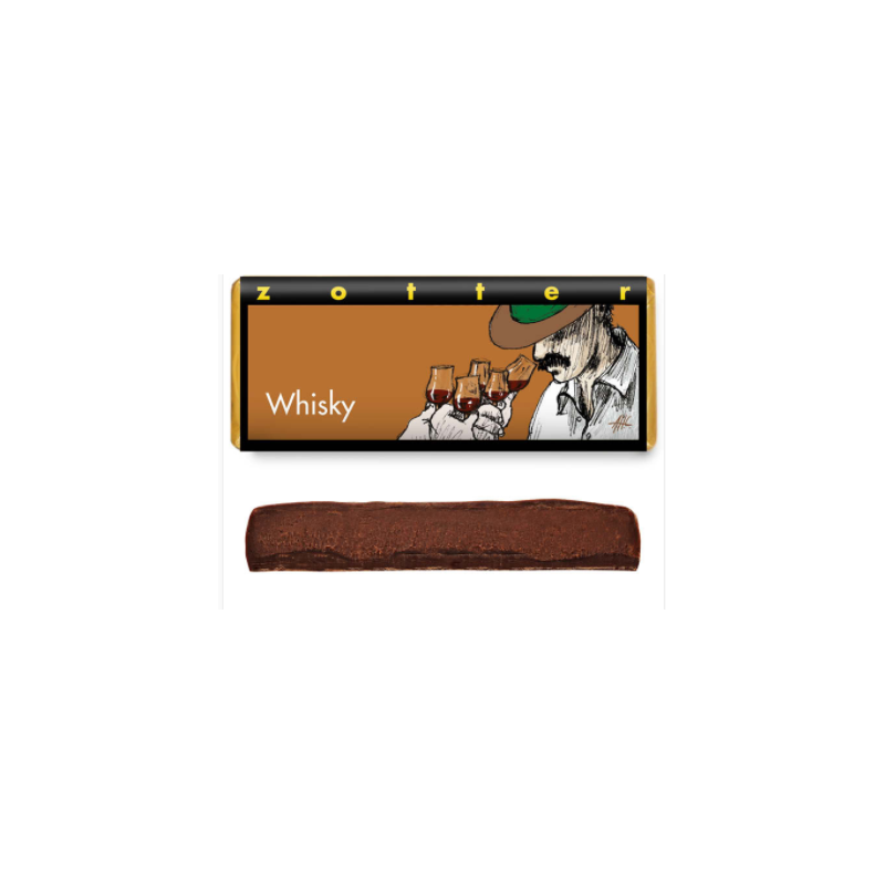 Dark Chocolate Snack with Whiskey Cream Zotter Cioccolato  Available on Yumibio.com