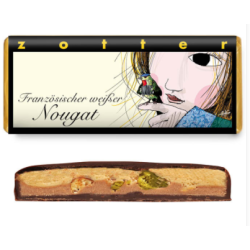 Zotter  Cioccolato al Latte con Torrone Bianco, Pistacchi e Nocciole  Cioccolato