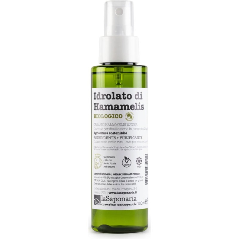 Hydrosol d'hamamélis La Saponaria Idrolati   Disponible sur Yumibio.com