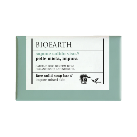 Solid face soap-Sage and Neem oil Bioearth Detergents  Available on Yumibio.com