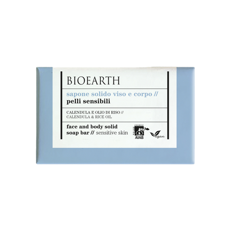 Bioearth  Sapone Solido Viso e Corpo - Calendula e Olio di Riso  Cosmetici solidi per il corpo