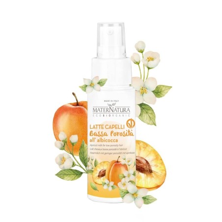 Lait cheveux faible porosité abricot Maternatura Style   Disponible sur Yumibio.com