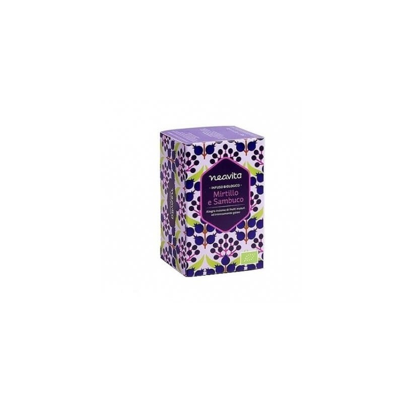 Infused in Filter - Organic Blueberry and Elderberry Neavita Tea and herbal Teas  Available on Yumibio.com