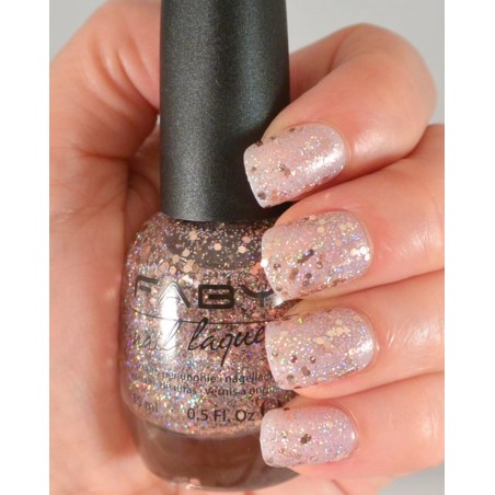 Pink Glitter Nail Polish - A Perfect Day Faby Nails Enamels  Available on Yumibio.com