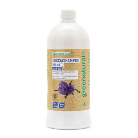Gel douche et Shampooing, Linge de maison et des Protéines de Riz, 1 LT Greenatural Salle de bains et douche   Disponible sur...