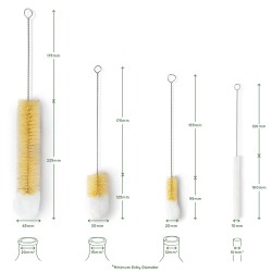 Ensemble de brosse à bouteille en bambou Bambaw Accessoires   Disponible sur Yumibio.com