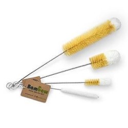 Ensemble de brosse à bouteille en bambou Bambaw Accessoires   Disponible sur Yumibio.com