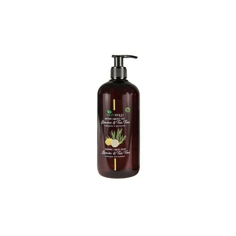 Savon liquide citron et arbre à thé Naturaequa Savon   Disponible sur Yumibio.com