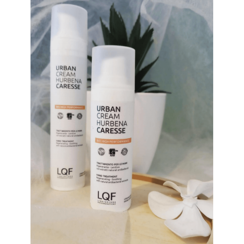 Liquidflora  Crema mani trattamento igienizzante e restitutivo Hurbena Caresse  Igienizzanti Mani