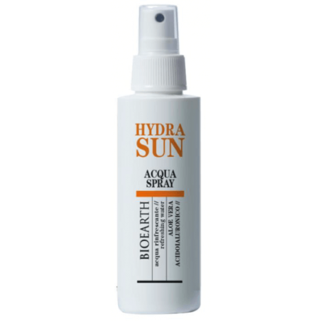 Spray Eau visage Aloès et acide hyaluronique - Hydra Sun Bioearth Après-Soleil bio   Disponible sur Yumibio.com