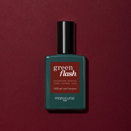 Dark Pansy Semi-Permanent Nail Polish-Green Flash Manucurist Semi-permanent nail polishes  Available on Yumibio.com