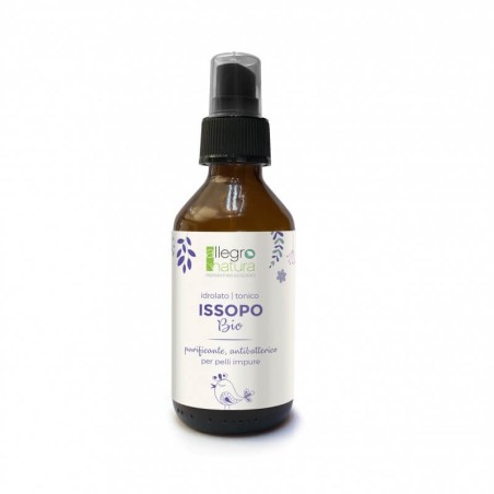 À base de plantes l'Hysope Bio pour les peaux grasses et l'Acné Allegro Natura Idrolati   Disponible sur Yumibio.com