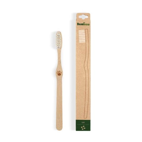 Brosse en Bambou - Poils Doux Bambaw Les brosses à dents   Disponible sur Yumibio.com