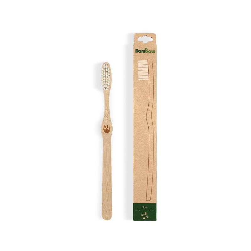 Brosse en Bambou - Poils Doux Bambaw Les brosses à dents   Disponible sur Yumibio.com
