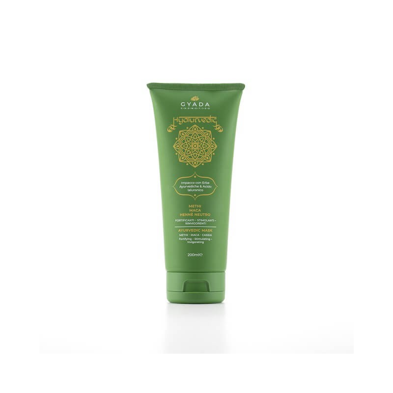 Enveloppement fortifiant pour les cheveux - Hyalurvedic Gyada Cosmetics Les masques   Disponible sur Yumibio.com