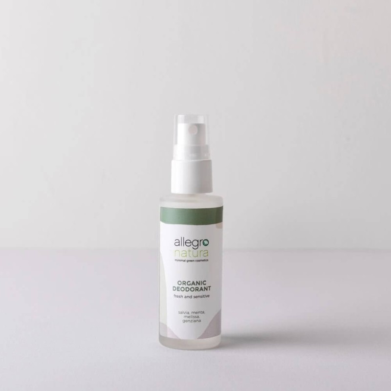 Mild deodorant Sage and mint Spray Allegro Natura Deodorants  Available on Yumibio.com