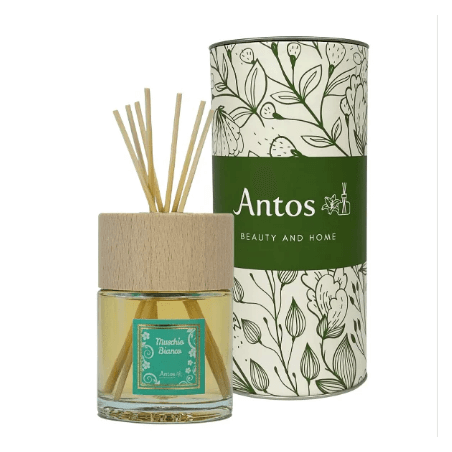 Antos Cosmetici  Profumatore per Ambiente con Bastoncini - Muschio Bianco  Profumatori per Ambiente
