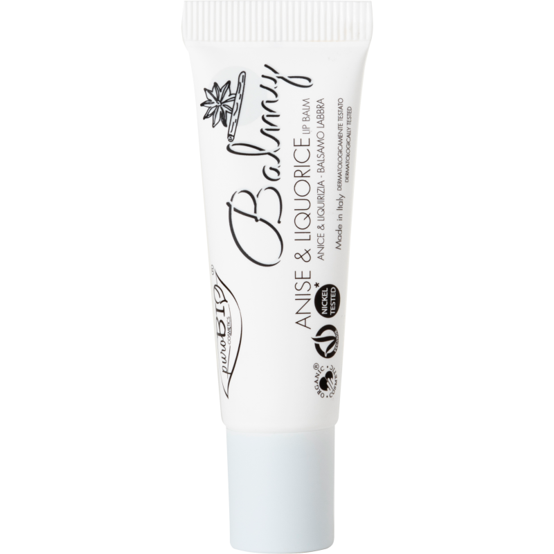 Balmy-Moisturizing Lip Balm 05 - anise and licorice Purobio Lips  Available on Yumibio.com