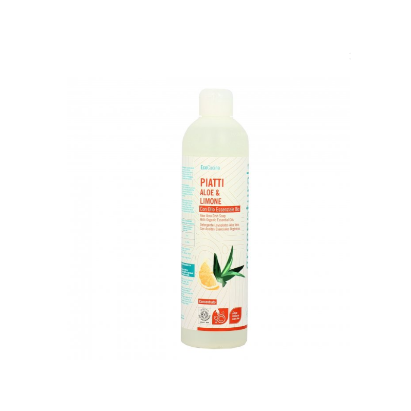Liquide vaisselle avec de l'Aloe Vera et de Citron Greenatural La vaisselle et les Couverts   Disponible sur Yumibio.com