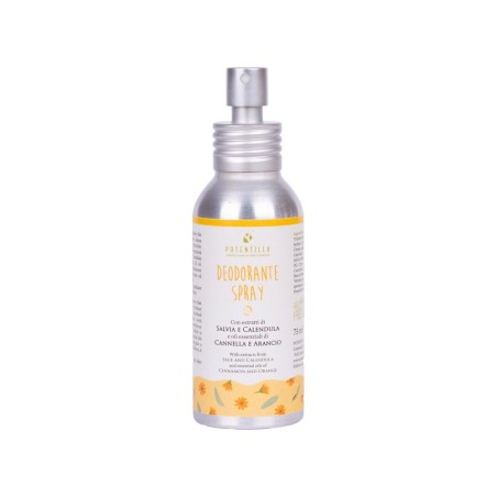 Spray déodorant aux extraits de Sauge et de Calendula Potentilla Déodorant   Disponible sur Yumibio.com
