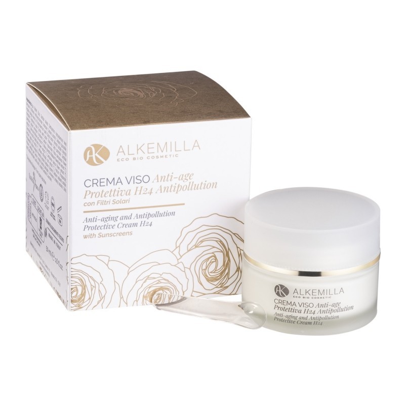 Crème visage protectrice anti-âge H24 et anti-pollution Alkemilla Hydratant   Disponible sur Yumibio.com