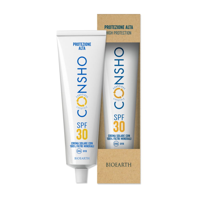 Crème solaire CONSHO FPS 30 Bioearth Protection solaire bio   Disponible sur Yumibio.com