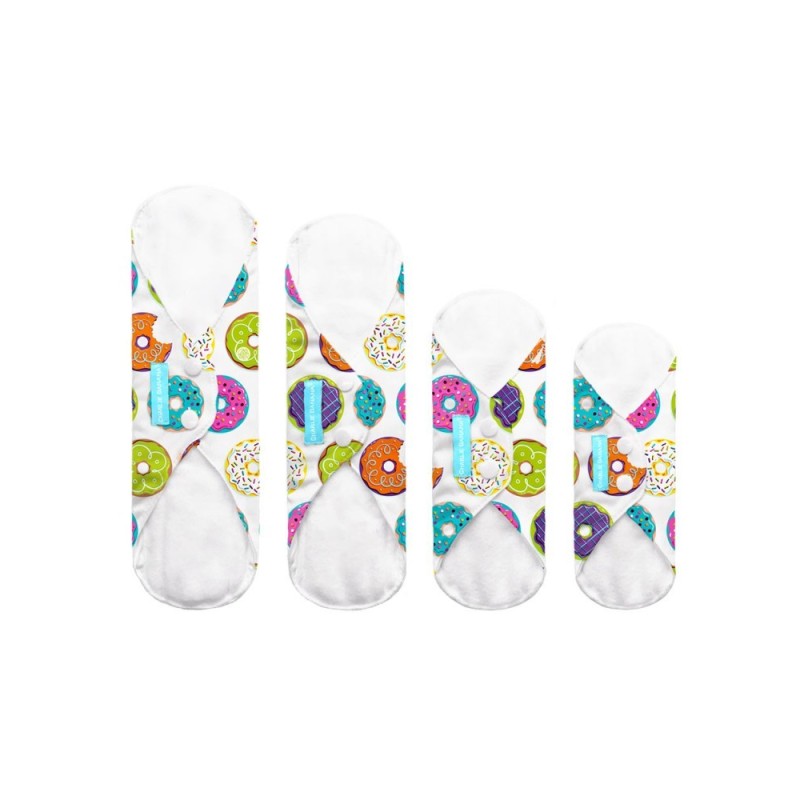 Charlie Banana  Kit Prova Assorbenti Lavabili - Delicious Donuts set da 4 pezzi  Assorbenti
