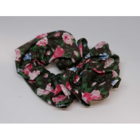 Le Kikke - Accessori  Scrunchie in Tessuto - Floreale Marrone  Spazzole e Phon