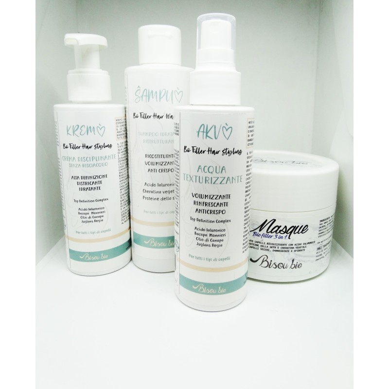 Hyaluronic acid hair Routine-moisturizing and restructuring Bisou Bio Hair Routine  Available on Yumibio.com