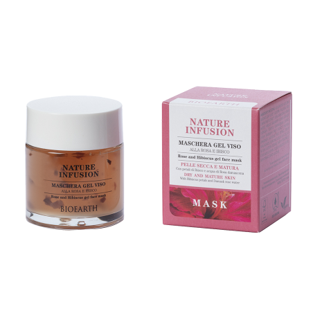 Infusion Nature - Masque Gel pour le Visage à la Rose et à l'Hibiscus Bioearth Les masques   Disponible sur Yumibio.com