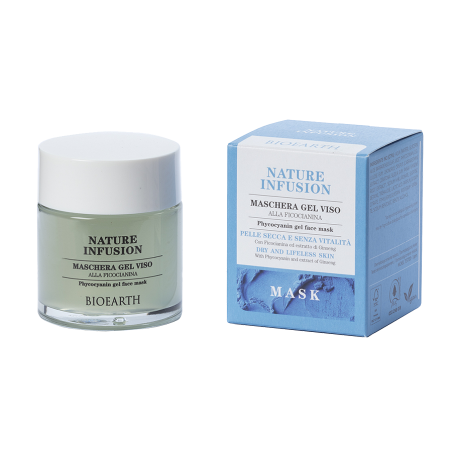 Infusion Nature - Masque Gel Visage à la Phycocyanine Bioearth Masque   Disponible sur Yumibio.com