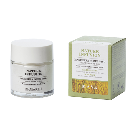 Bioearth  Nature Infusion - Maschera Scrub Viso Rigenerante al Riso  Maschere Viso