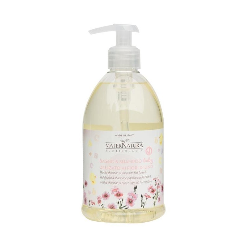 Maternatura  Bagno & Shampoo Delicato ai Fiori di Lino  Bagnoschiuma Bio