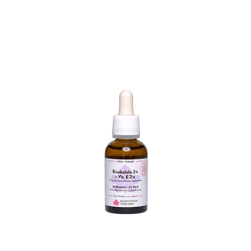 Antioxidant and regenerating Face Serum-Bisabolol 2% + Vit. E 2% Biofficina Toscana Sera  Available on Yumibio.com