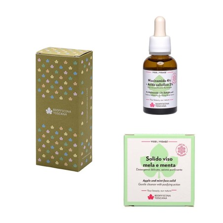Apple and mint face Kit Biofficina Toscana Oily Skin  Available on Yumibio.com