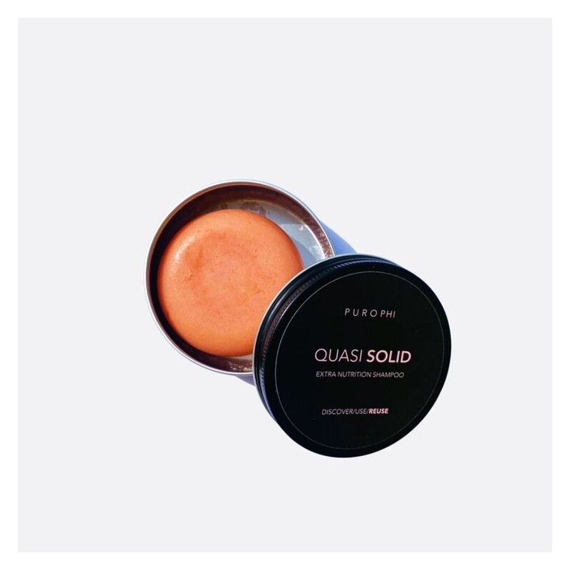 QUASI SOLID-Extra Nourishing solid Shampoo Purophi Shampoo Dry and treated hair  Available on Yumibio.com