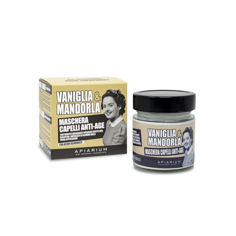 Masque capillaire anti-âge vanille et amande Apiarium Les masques   Disponible sur Yumibio.com