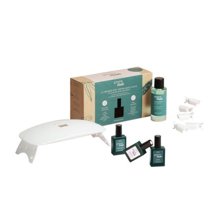 Full kit enamel semi-permanent Hortencia - Green Flash Manucurist Semi-permanent nail polishes  Available on Yumibio.com