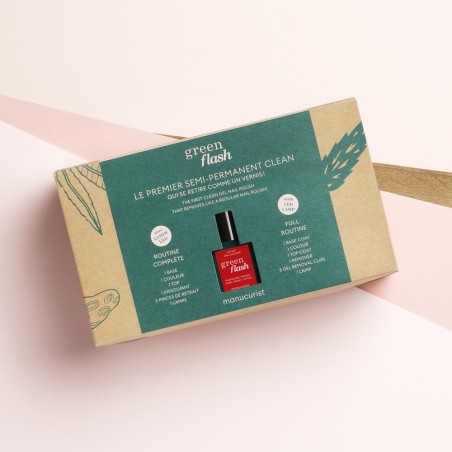 Kit complet d'émail semi-permanent Flash Rouge-Vert Pavot Manucurist Les émaux   Disponible sur Yumibio.com