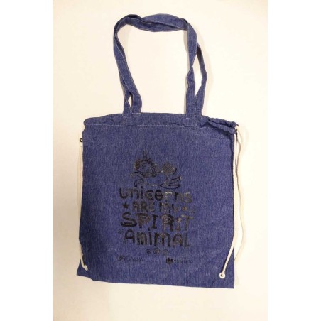 Shopper - Blue Cotton Backpack - Unicorn Spirit Yumibio Gadget Accessories  Available on Yumibio.com