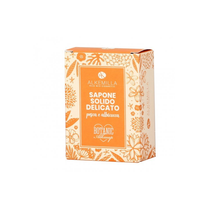 Bar soap is Gentle to the Peach and Apricot Alkemilla Detergents  Available on Yumibio.com