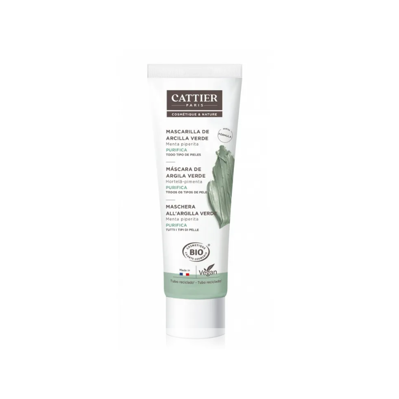Green Clay Mask For Oily and Combination Skin Cattier Mask  Available on Yumibio.com