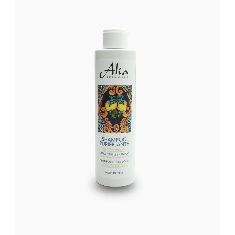 Purifying Shampoo with Olive Oil and Lemon Alia Skin Care Shampoo bio oily hair  Available on Yumibio.com