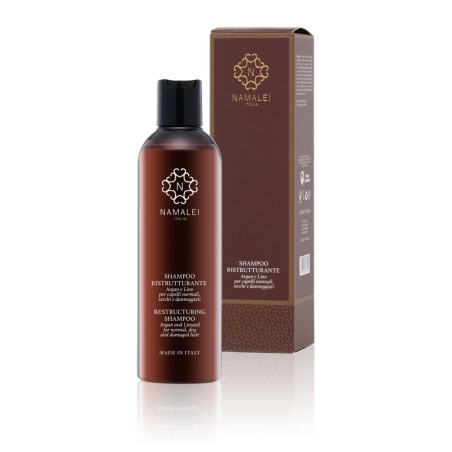 Namalei  Shampoo Ristrutturante Argan e Lino  Shampoo Capelli Secchi e Trattati